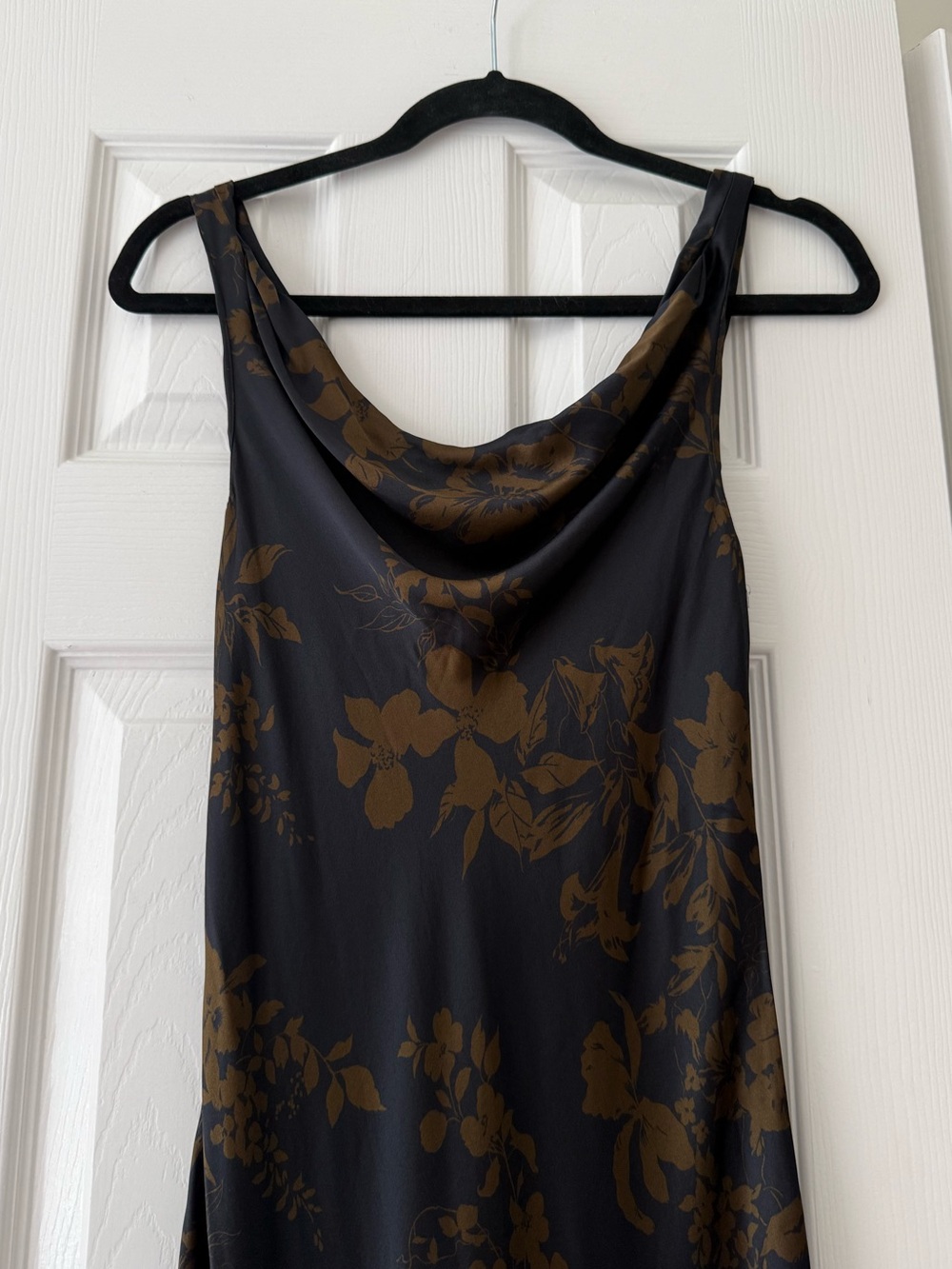 Reformation Annabelle Silk Floral Gown Maxi Dress Night Garden Black Brown - Picture 4 of 11